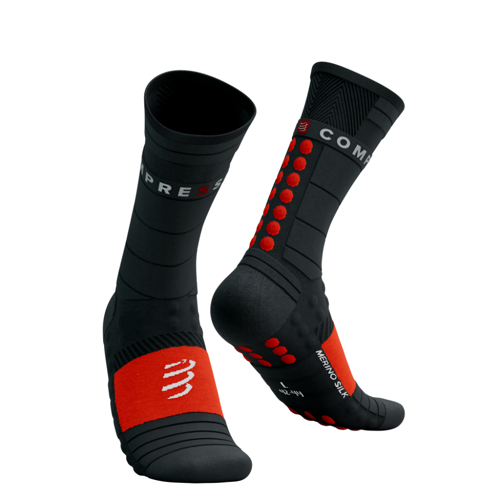 Image Compressport Pro Racing Socks Winter Run Unisex BLACK/HIGH RISK RED T2